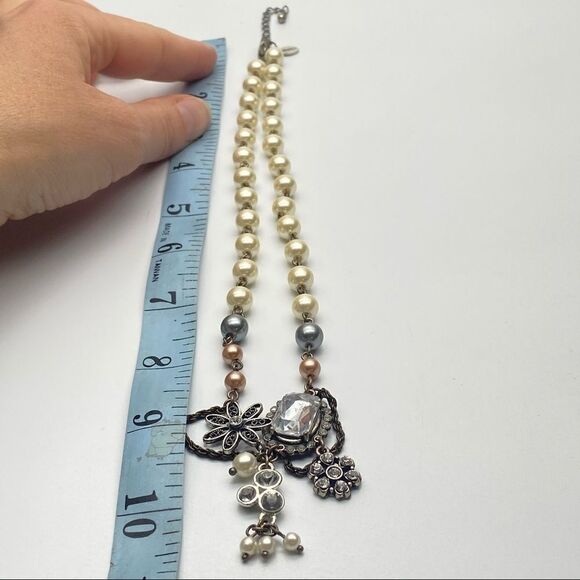 American Eagle AEO Pearl Rhinestone Pendant Necklace - Picture 4 of 9